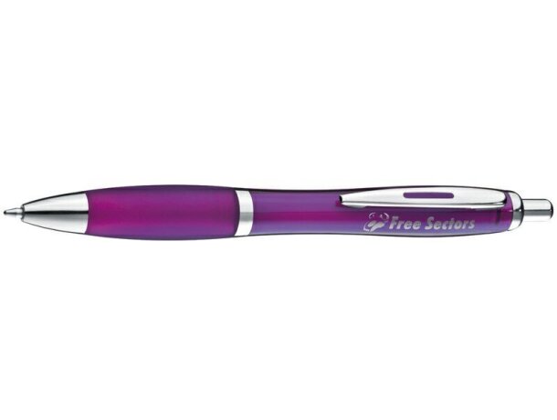 Bolígrafo clásico de cuerpo traslúcido grabado lila