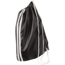 Bolsa saco de deporte con raya decorativa con logo negra Bolsa saco de deporte con raya decorativa con logo negra