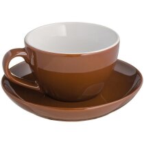 Juego de aza de capuccino con plato barato marron Juego de aza de capuccino con plato barato marron