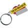 Llavero met&aacute;lico para publicidad con detalles en color amarillo y rojo