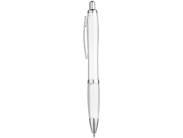 Bolígrafo clásico de cuerpo traslúcido merchandising blanco