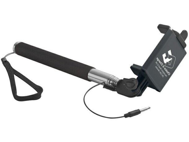 Palo de selfie con cable negro Palo de selfie con cable negro