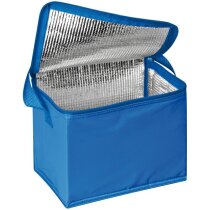 Nevera portátil para 6 latas con logo azul Nevera portátil para 6 latas con logo azul