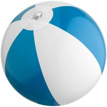 Pelota de playa con rayas bicolor azul