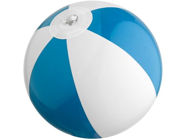 Pelota de playa con rayas bicolor azul barato