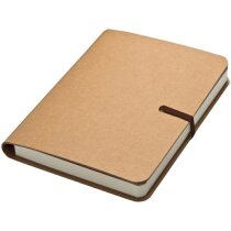 Cuaderno de nota con goma marrón y 120 hojas