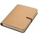 Cuaderno de nota con goma marrón y 120 hojas marron grabado