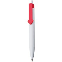 Bolígrafo de plástico con clip de formas rojo economico