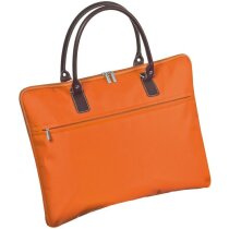 Maletín de nylon de colores con asas marrones personalizado naranja Maletín de nylon de colores con asas marrones personalizado naranja