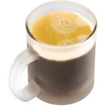 Taza De Cafe De Cristal Decorada Blanca