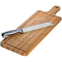 Tabla de cortar de bambú con cuchillo personalizada marron Tabla de cortar de bambú con cuchillo personalizada marron