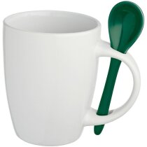 Taza con cuchara blanca Taza con cuchara blanca