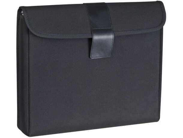 Estuche con tapa y forro plateado para ordenador negro Estuche con tapa y forro plateado para ordenador negro