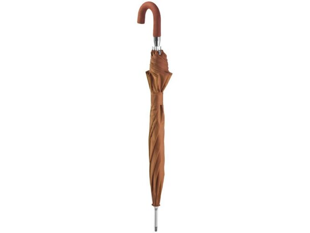 Paraguas automático con mango curvo de eva personalizado marron Paraguas automático con mango curvo de eva personalizado marron