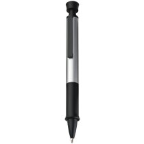 Bolígrafo aluminio con clip negro personalizado plata Bolígrafo aluminio con clip negro personalizado plata