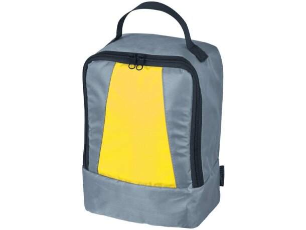 Bolso nevera gris con frontal de colores Bolso nevera gris con frontal de colores