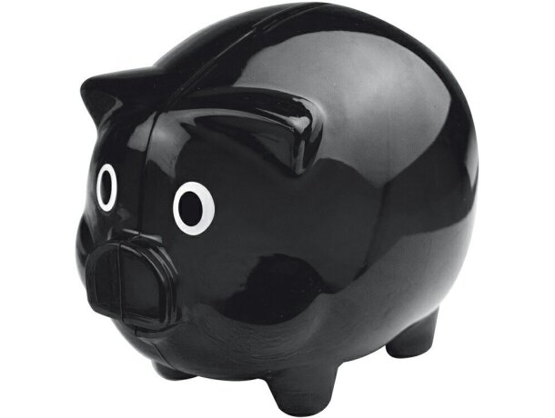 Hucha con forma de cerdito de colores transparente personalizada negra Hucha con forma de cerdito de colores transparente personalizada negra