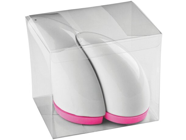 Set de sal y pimienta en estuche barato rosa Set de sal y pimienta en estuche barato rosa