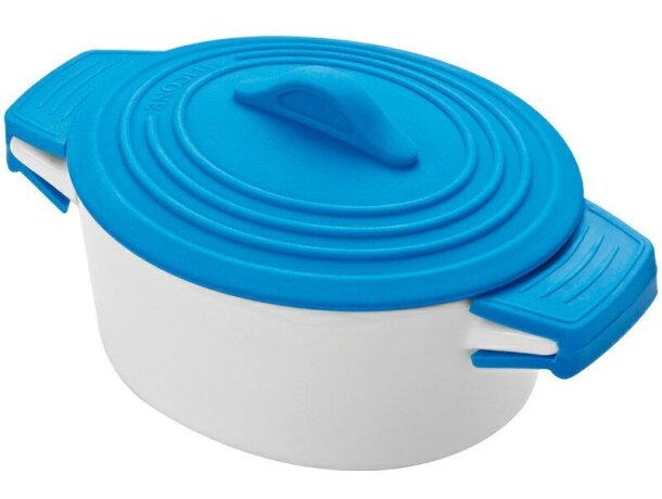 Pote De Porcelana Con Tapa De Silicona Y Protecciones En Las Asas. Pote De Porcelana Con Tapa De Silicona Y Protecciones En Las Asas.