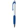 Bolígrafo de plástico en blanco con caucho azul