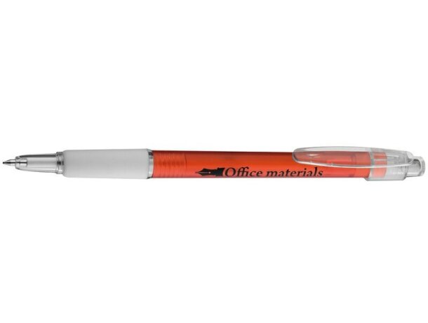 Bolígrafo de plástico en mate con caucho blanco personalizado