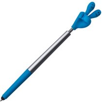 Bolígrafo con forma de mano flexible personalizado azul