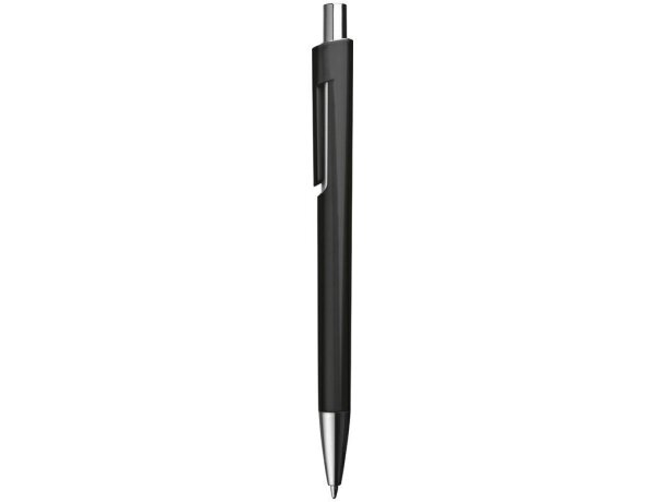 Bolígrafo de plástico aplicaciones plateadas negro