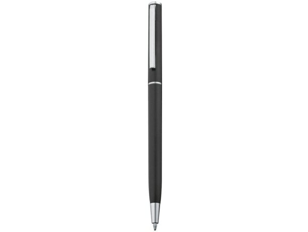 Bolígrafo fino con clip metálico personalizado negro