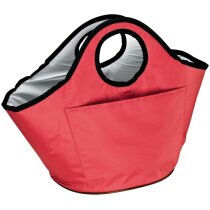 Bolso refrigerador redondo con abrebotellas personalizado rojo Bolso refrigerador redondo con abrebotellas personalizado rojo
