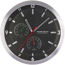 Reloj de pared redondo metálico de 35 cm de diámetro personalizado negro Reloj de pared redondo metálico de 35 cm de diámetro personalizado negro