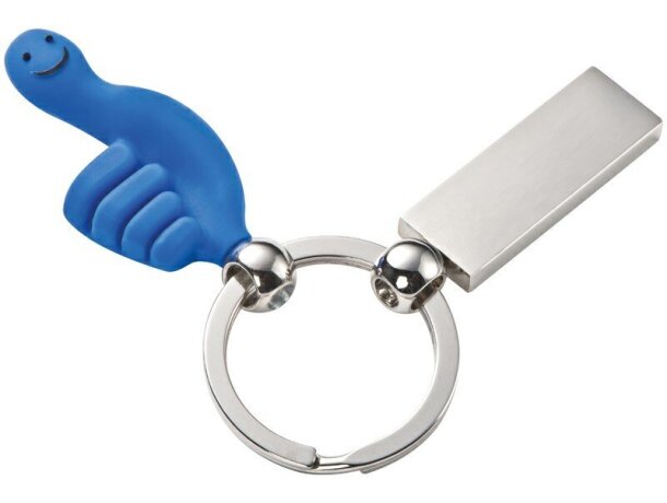 Llavero con mano de metal azul Llavero con mano de metal azul