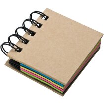 Pequeña Carpeta de Anillas con Notas Adhesivas. marron Pequeña Carpeta de Anillas con Notas Adhesivas. marron