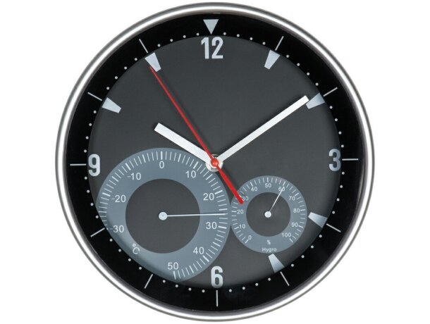 Reloj de pared redondo con termómetro e higrómetro personalizado
