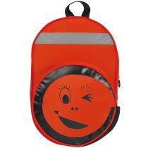 Mochila con dibujo de cara simpática en bolsillo roja Mochila con dibujo de cara simpática en bolsillo roja