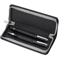 Juego de Escritura Crisma con Bolígrafo Y Roller En Un Estuche. personalizado negro Juego de Escritura Crisma con Bolígrafo Y Roller En Un Estuche. personalizado negro