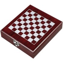 Lujoso set de vino con juego de ajedrez barato marron Lujoso set de vino con juego de ajedrez barato marron