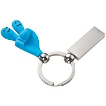 Llavero con mano de metal azul personalizado