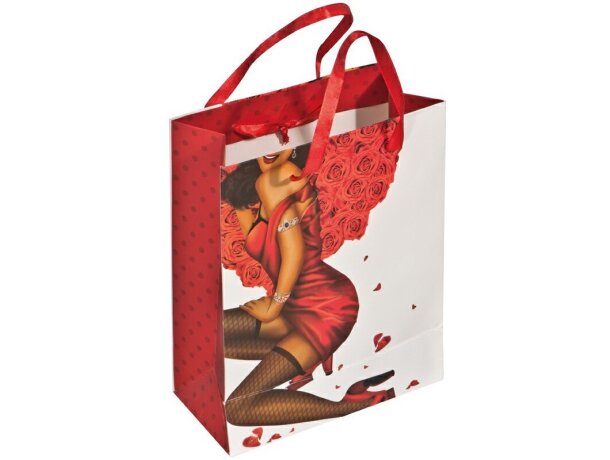 Bolsa personalizado de regalo con imagen de hombre y mujer roja