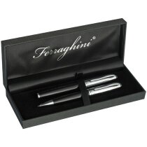 Set de escritura de la marca Ferraghini personalizado negro Set de escritura de la marca Ferraghini personalizado negro