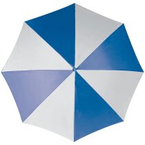 Paraguas automático bicolor mango recto con logo azul