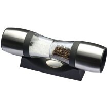 Molino tumbado de sal y pimienta personalizado plata Molino tumbado de sal y pimienta personalizado plata