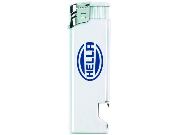Mechero eléctrico recargable con abridor de botellas incorporado merchandising blanco