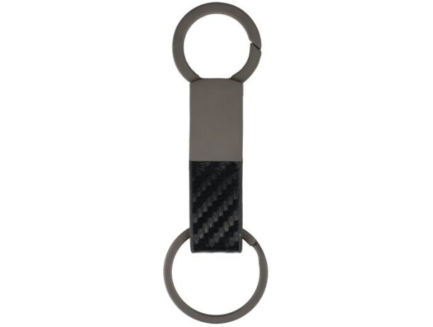 Llavero metálico para personalizar para fibra de carbono acero negro