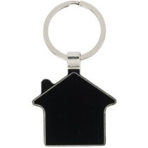 Llavero grabado Home con placa de acero negro especial láser
