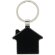 Llaveros met&aacute;licos en forma de casa con placa acero negro Home
