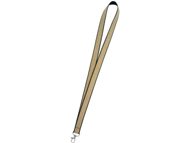Lanyard Glam publicitario metalizado dorado cierre seguridad