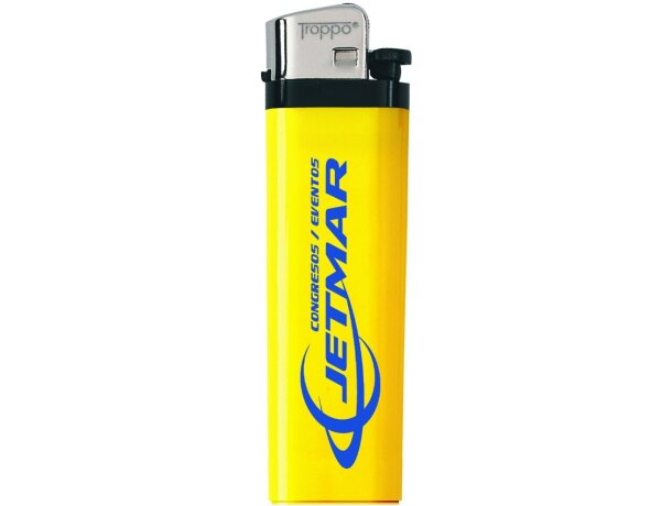 Mechero publicitario Merkel piedra recargable llama ajustable 9 colores personalizado amarillo
