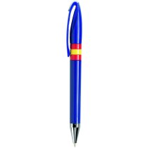 Bolígrafo de colores con banderas personalizado azul