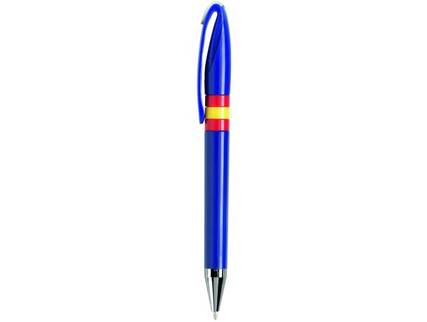 Bolígrafo de colores con banderas azul