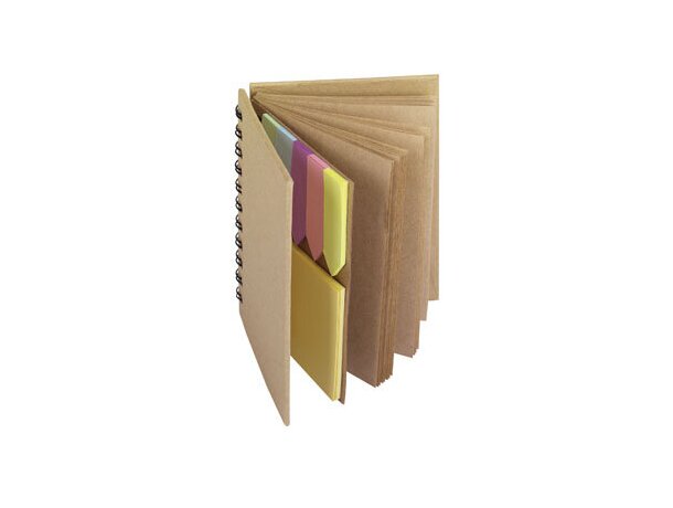 Libreta de notas y señaladores adhesivos cartón reciclado de colores